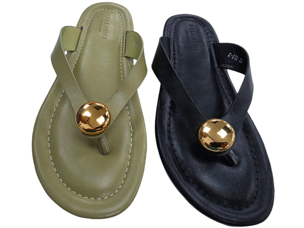 C-810 WOMEN TOE POST GOLD STUD LADIES SANDLAS