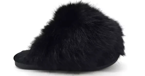 Women BNB19 Camel/black Ladies fluffy slippers