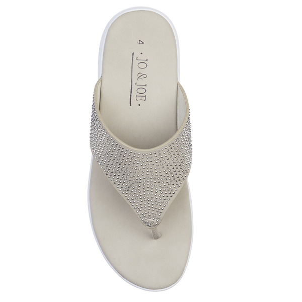 LADY WOMEN STONE COMFORT TOE POST LADIES SUMMER SANDALS