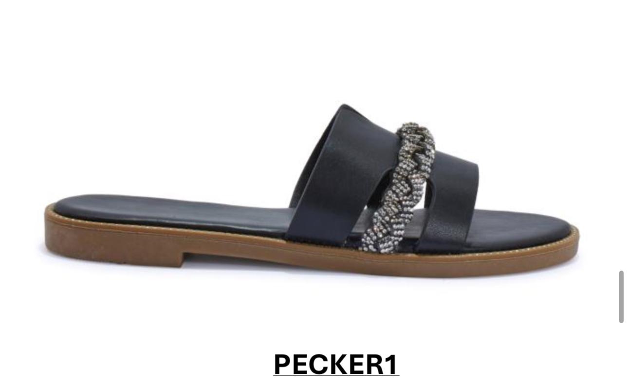 PECKER1 LADIES BLACK SUMMER SANDALS