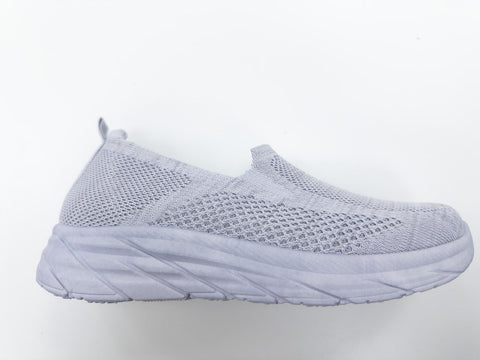 823 GREY LADIES FLYKNIT PULL ON TRAINERS