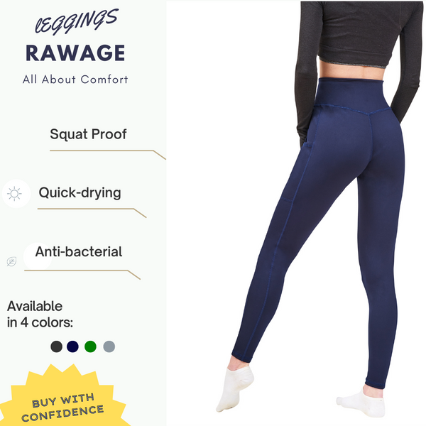 Rawage Women Leggings with Pockets for Women, Yoga Leggings Womens High Waisted Tummy Control, Women Sports Gym Leggings Yoga Pants