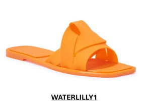 WATERLILLY1 LADIES ORANGE JELLY SLIPPERS