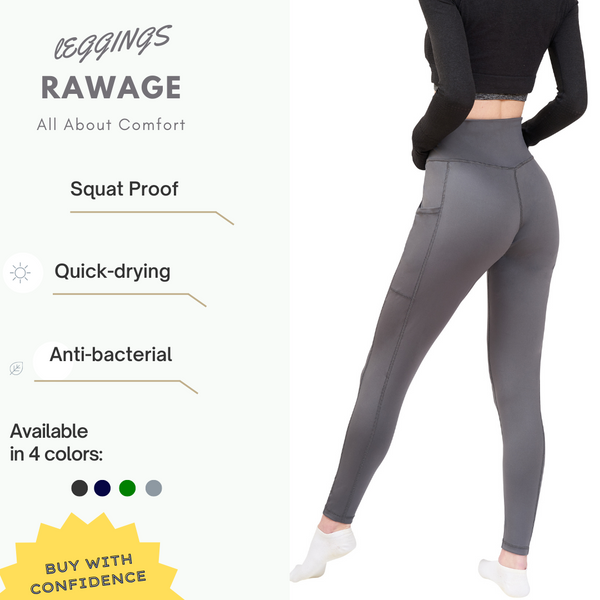 Rawage Women Leggings with Pockets for Women, Yoga Leggings Womens High Waisted Tummy Control, Women Sports Gym Leggings Yoga Pants