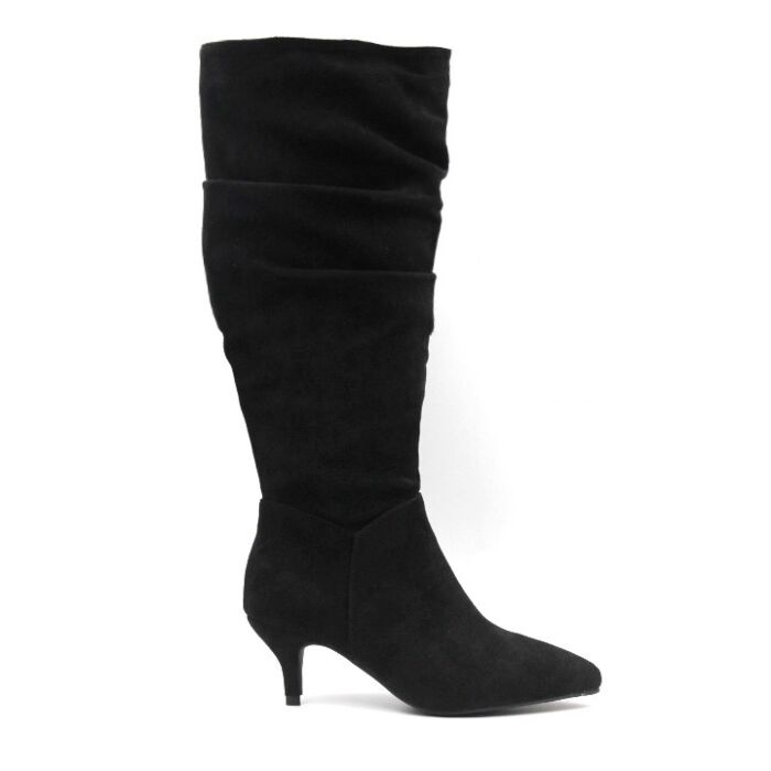 LS8164 LADIES BLACK MF LONG LEG ROUCHED BOOT