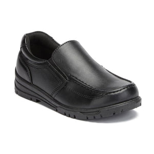 LS3445 Boys Matt Black Slip on Shoes 2-5