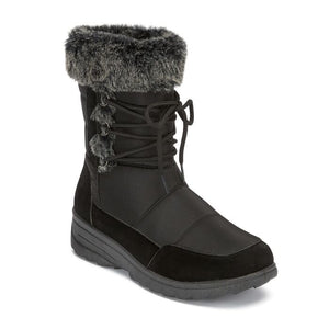 LS5022 LADIES BLACK LACE UP NYLON WINTER BOOT