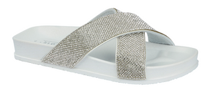 Women Dusk Ladies cross over eva mule with diamantes