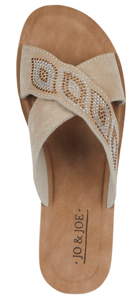 WOMEN EMPRESS Ladies diamante lightweight cross over mule with diamante trim