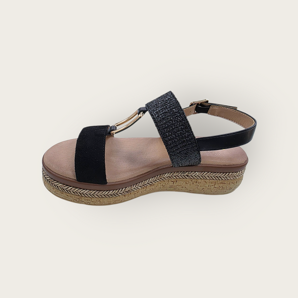 WOMEN S265 LADIES WEDGE PLATFORM BUCKLE SANDALS