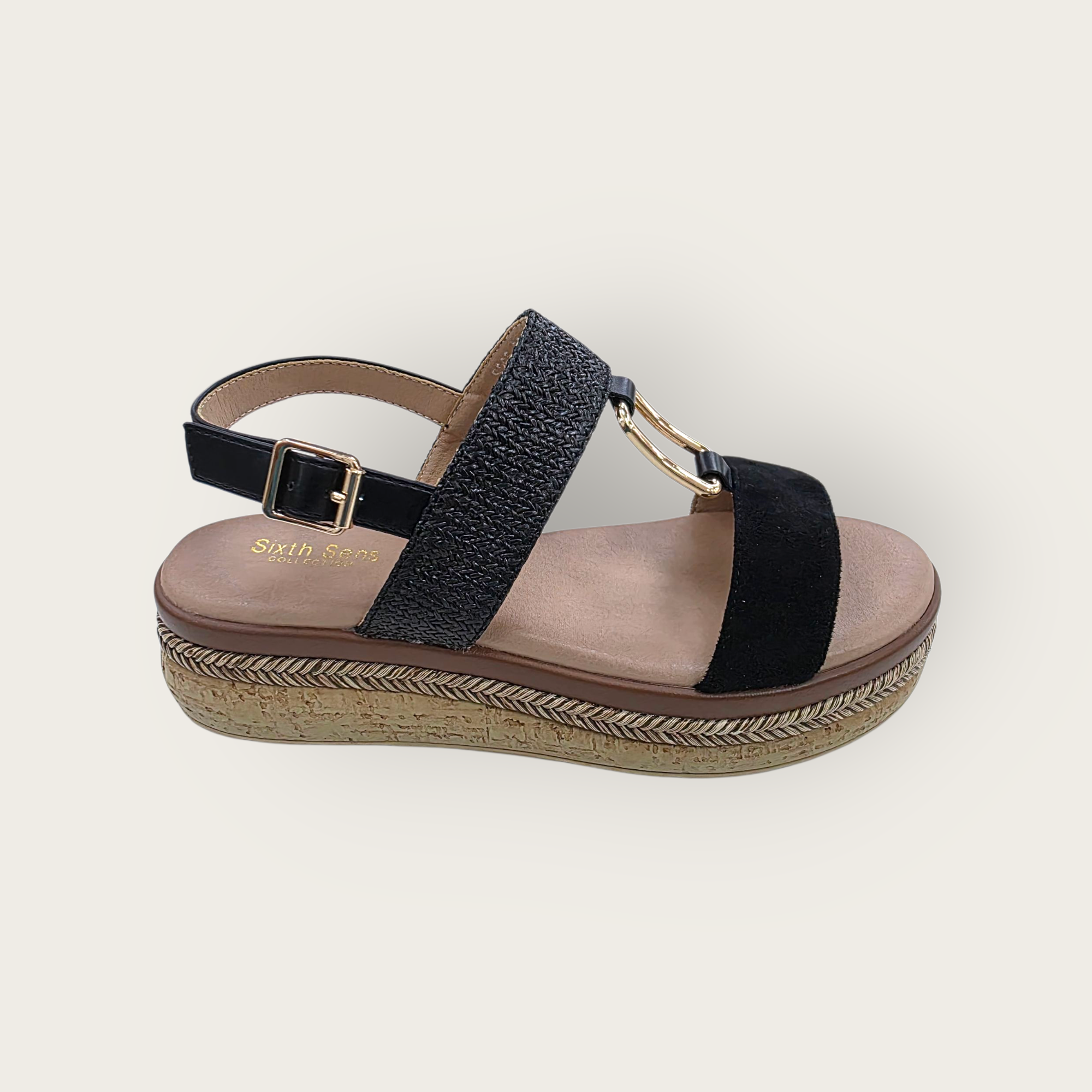 WOMEN S265 LADIES WEDGE PLATFORM BUCKLE SANDALS
