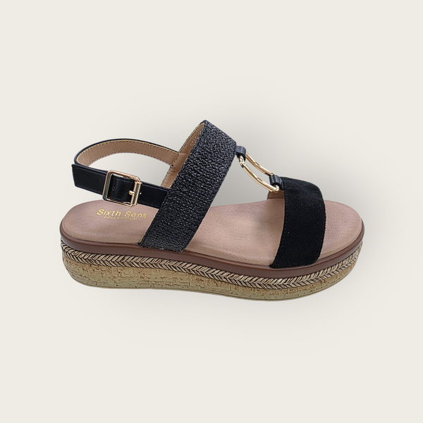 WOMEN S265 LADIES WEDGE PLATFORM BUCKLE SANDALS
