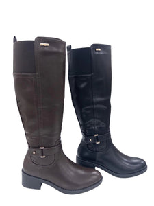 68178 LADIES BUCKLE DETAIL LONG LEG WINTER BOOT