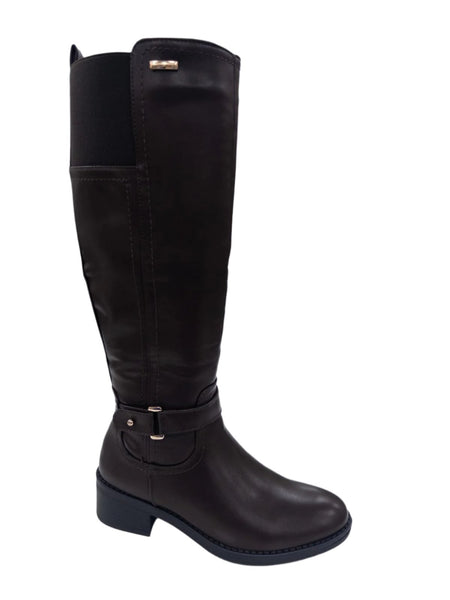 68178 LADIES BUCKLE DETAIL LONG LEG WINTER BOOT