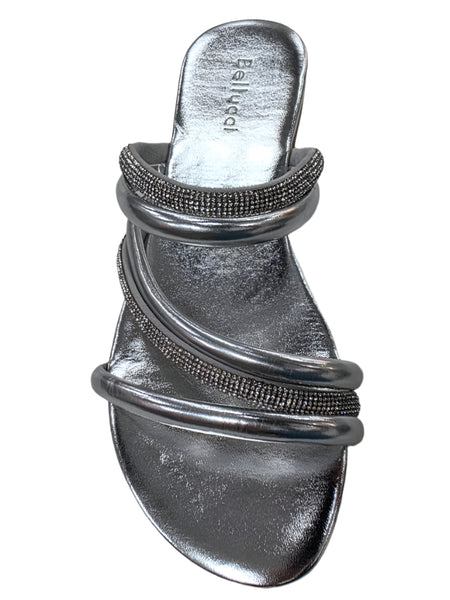 C-383 WOMEN DIAMONTE SLIP ON CROSS OVER LADIES SANDLAS