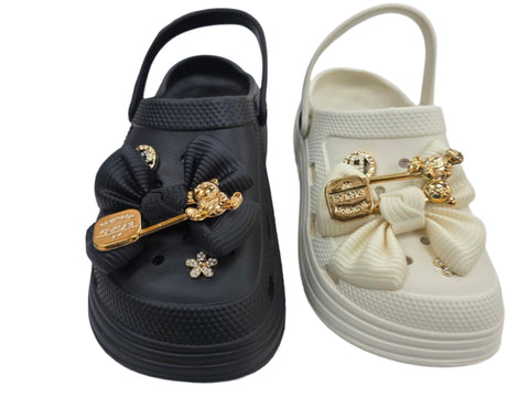 M-527 WOMEN BOW CLOGS LADIES SANDLAS