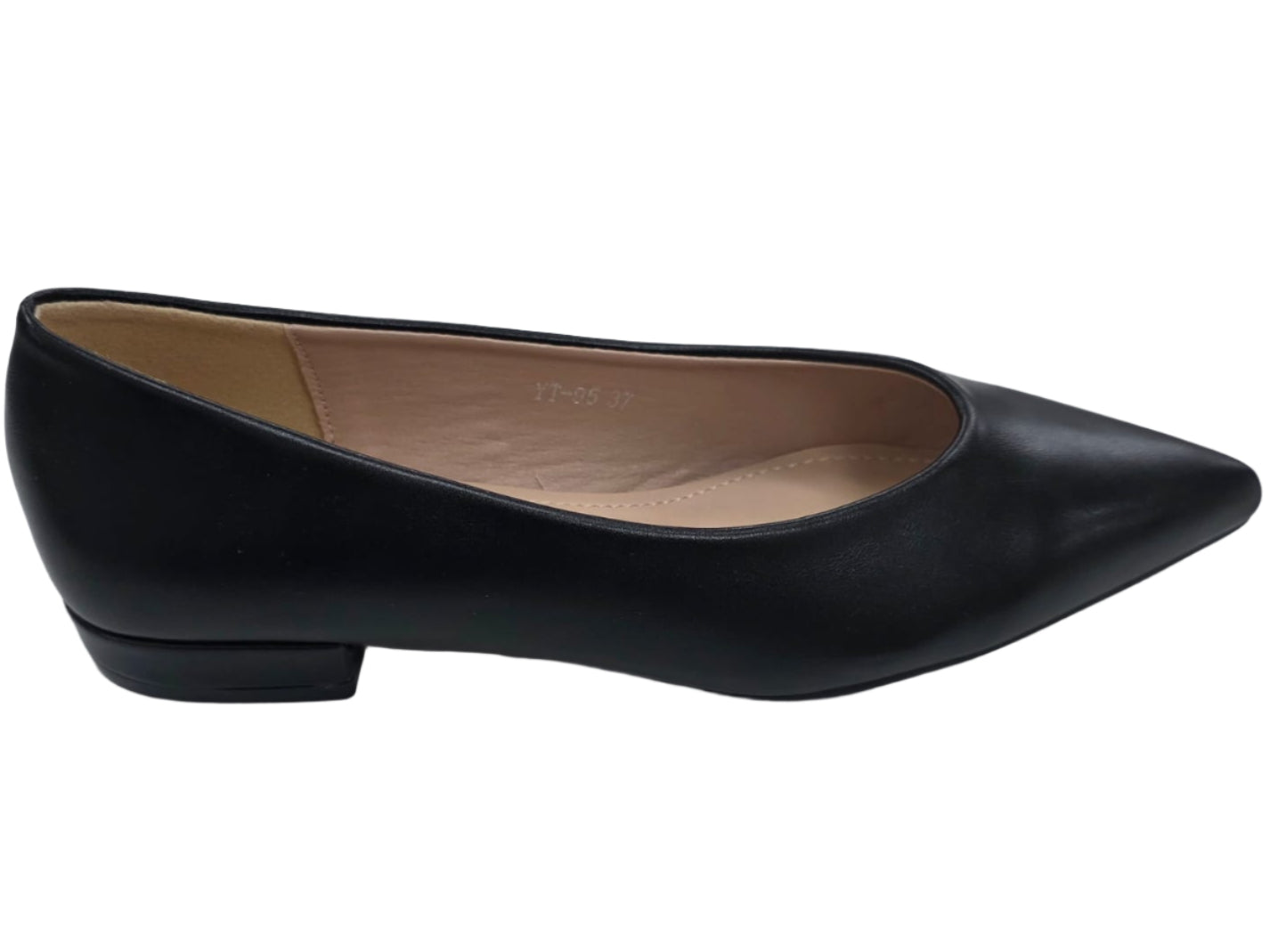 LADIES YT95 BLACK SLIP ON POINTY SHOES