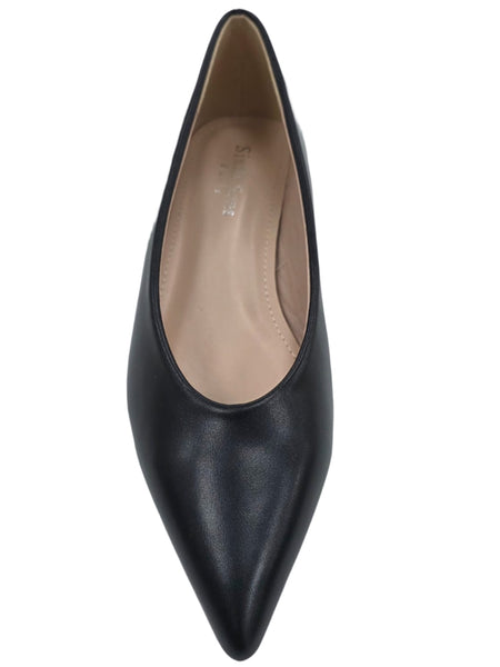 LADIES YT95 BLACK SLIP ON POINTY SHOES