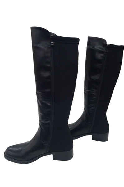 68181 Ladies low heel ridingBlack winter boots