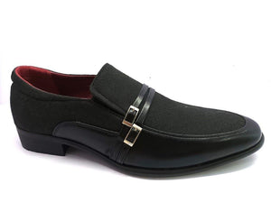 M-1049 MENS BLACK SMART CASUAL PARTY SHOES