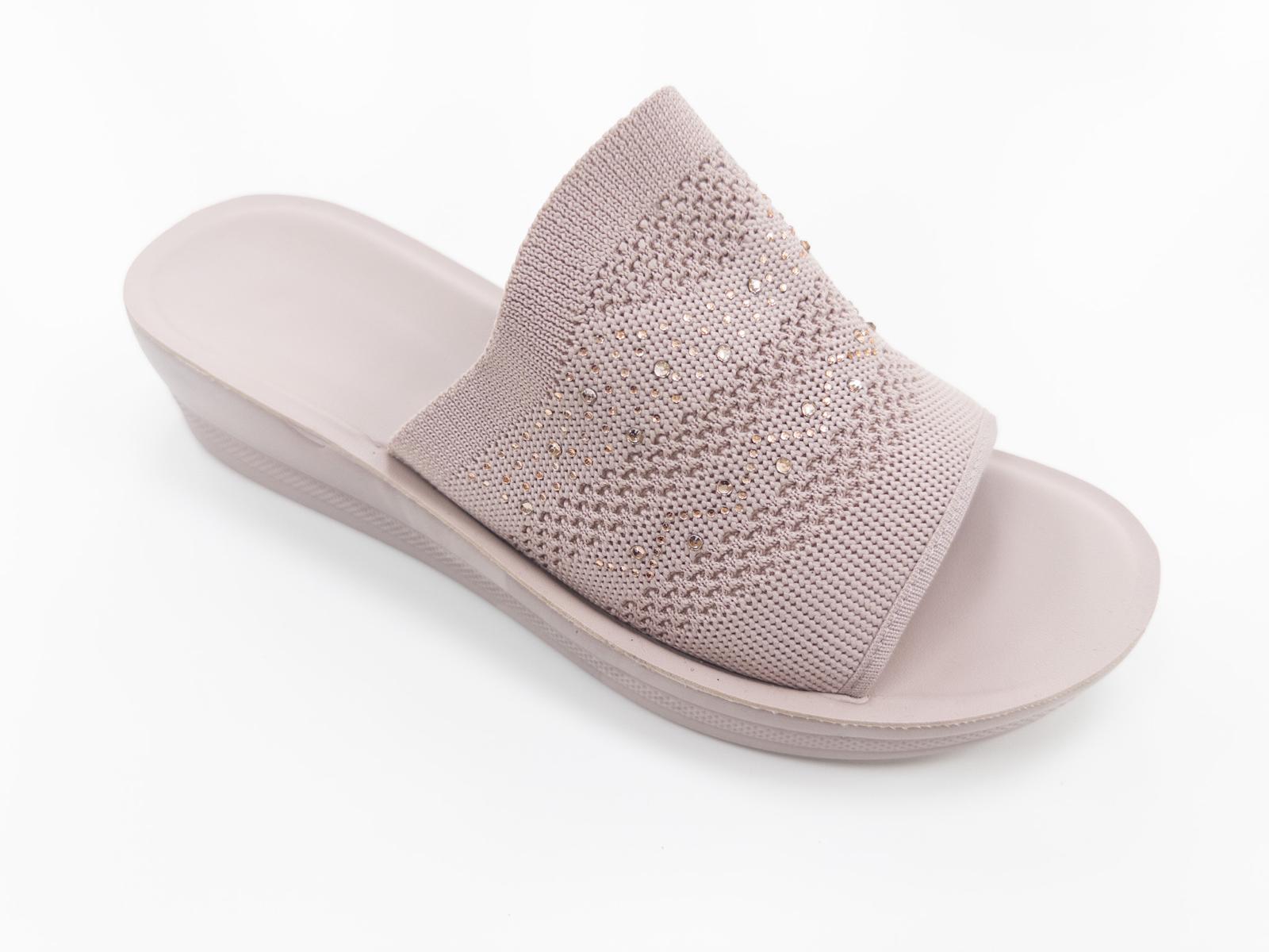 837 LADIES PINK SUMMER LOW WEDGE MULE