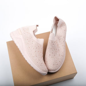 BK219 LADIES pink Diamante Sock Trainer