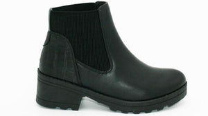 CH6672 LADIES CROC PANEL CHELSEA BOOT BLACK