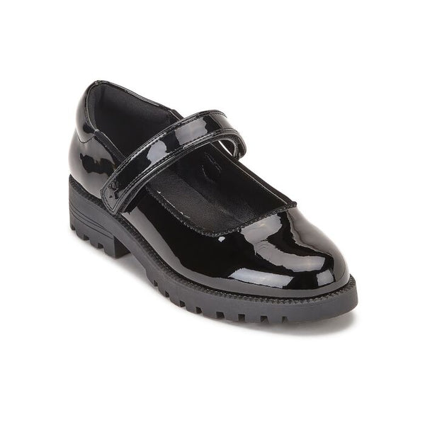 F305 GIRLS SCHOOL VELCRO PATENT SHOES