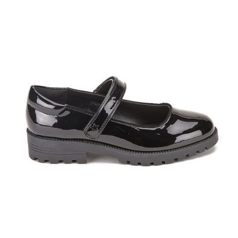 F305 GIRLS SCHOOL VELCRO PATENT SHOES