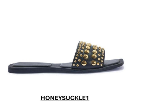 HONEYSUCKLE1 LADIES BLACK SUMMER SANDLAS