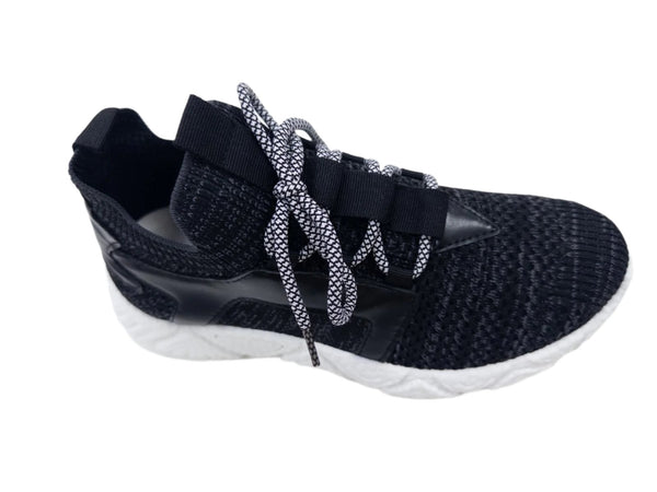 LS5081 LADIES BLACK CHUNKY SOLE SOCK TRAINER