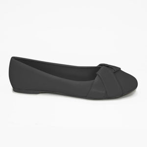 LS7787 LADIES BLACK TWIST FRONT BALLET SHOES