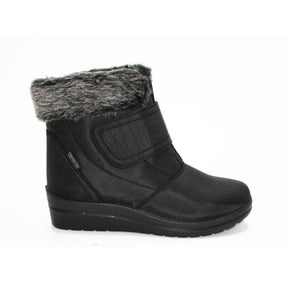 LS7873 LADIES BLACK VELCRO FUR WINTER BOOT