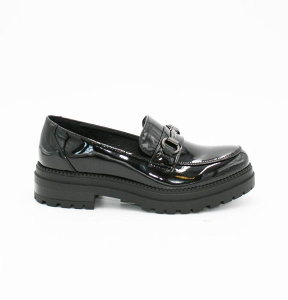 LS8239 LADIES BLACK PATENT CASUAL SHOES