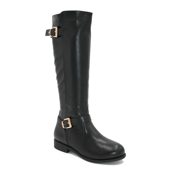 LS8264 LADIES BLACK LONG LEG RIDING BOOT WITH BACK ZIP