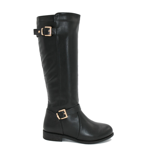 LS8264 LADIES BLACK LONG LEG RIDING BOOT WITH BACK ZIP