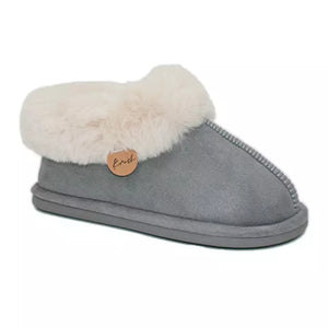 LS8530 - Grey Fur Lined Full slippers