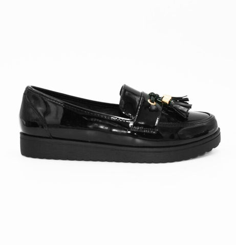 GS8616 GIRLS TASSLE LOAFER SCHOOL SHOES