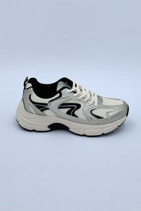 LS89162 LADIES SILVER CHUNKY SOLE TRIANER