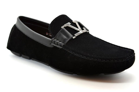 M-1007 Mens casual black loafer-style shoes