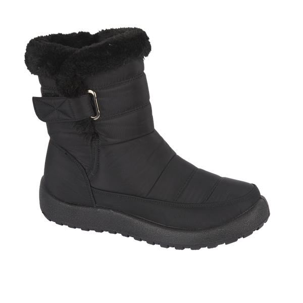 SPRUCE Ladies fleecy ankle boot with touch and close strap winter snow boots