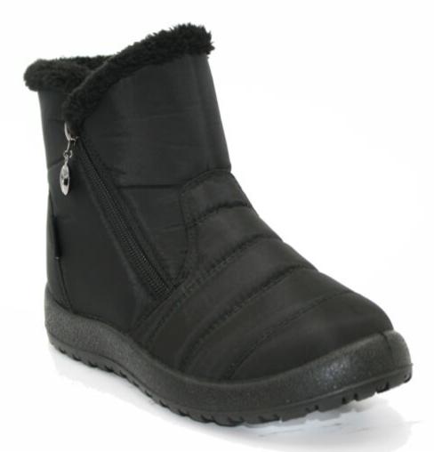 TP7023 LADIES BLACK SIDE ZIP WARM LINED BOOT