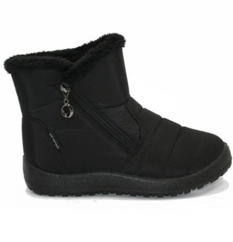 TP7023 LADIES BLACK SIDE ZIP WARM LINED BOOT