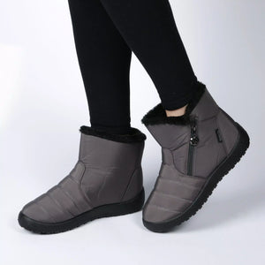 BURG/GREY PU SIDE ZIP WARM LINED BOOT TP7023
