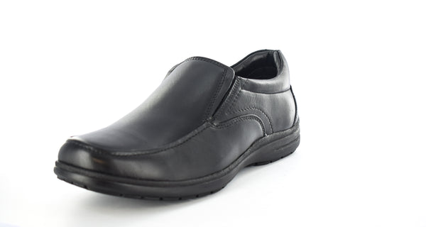 Mens Genuine Leather Slip On Shoes Black