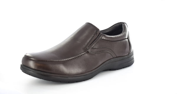 Mens Genuine Leather Slip On Shoes Brown