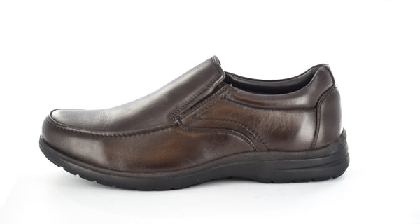 Mens Genuine Leather Slip On Shoes Brown