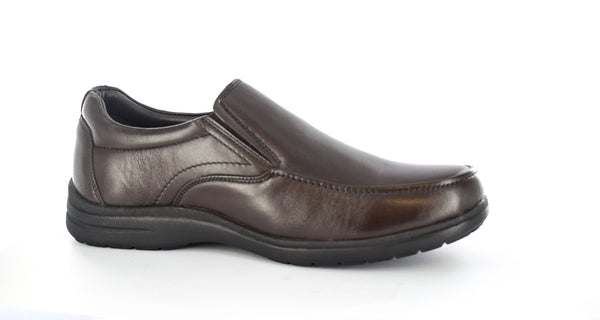 Mens Genuine Leather Slip On Shoes Brown