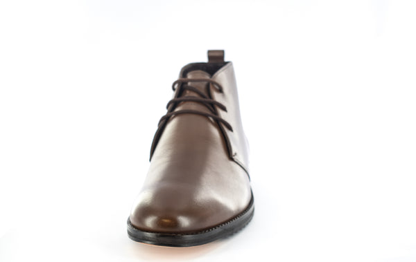 Mens Brown Comfort  Lace-up  Ankle Leather Boots