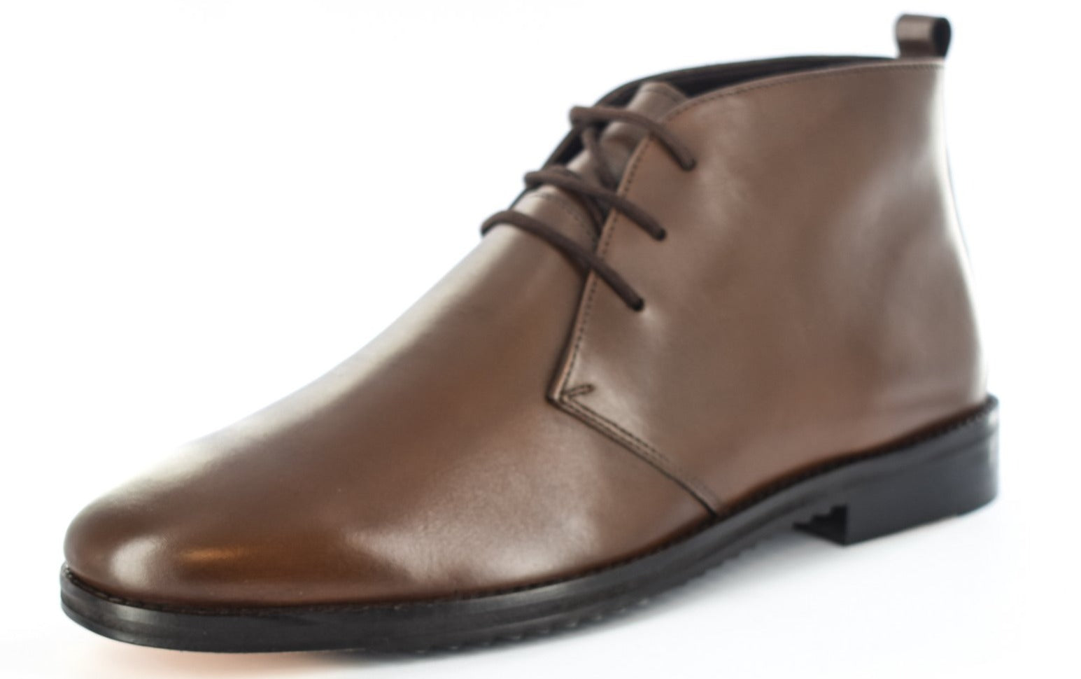 Mens Brown Comfort  Lace-up  Ankle Leather Boots